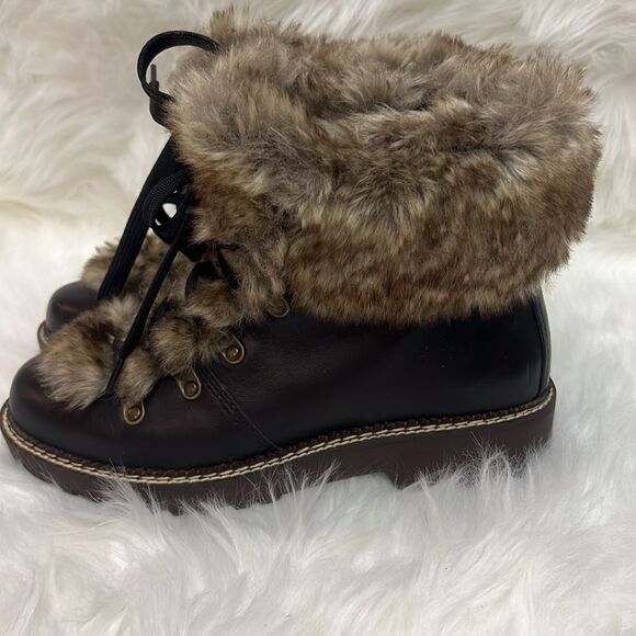 Lands End Womens 477938 Faux Fur Lined Cuff Boots Fisherman Core D20 - Picture 4 of 10